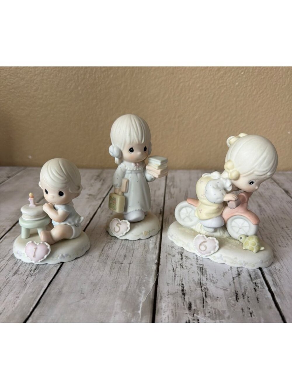 3 X Precious Moments Growing in Grace Ages 1 5 6 Figurines Enesco 1994 Birthday